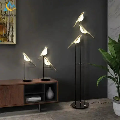 Crow LED Floor Lamp in Nordic Minimalist Style