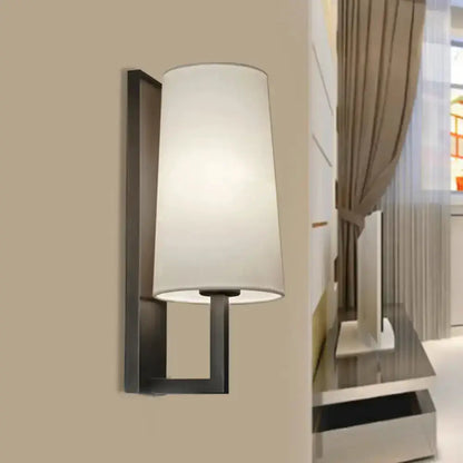 Modern Black and White Fabric Wall Lamp Bedroom