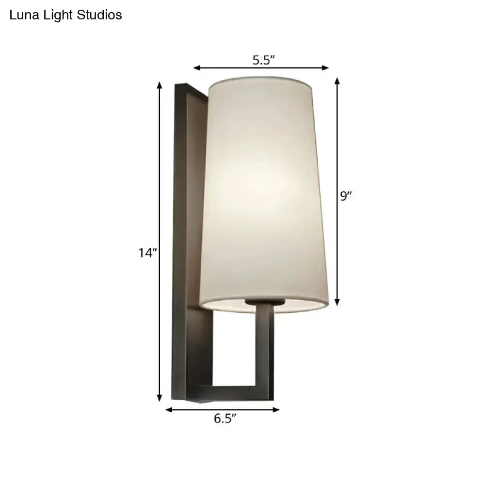 Modern Black and White Fabric Wall Lamp Bedroom