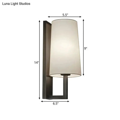 Modern Black and White Fabric Wall Lamp Bedroom