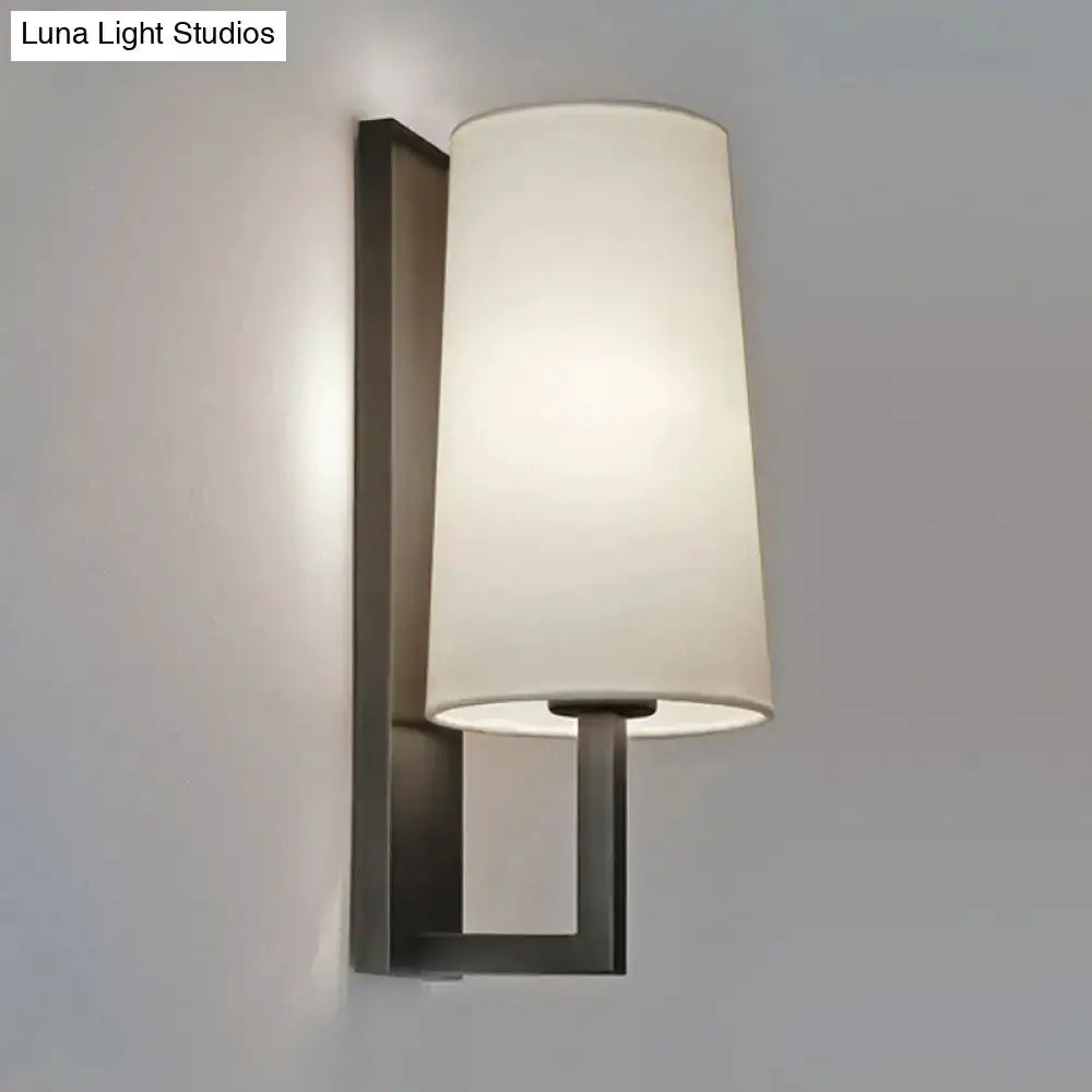 Modern Black and White Fabric Wall Lamp Bedroom