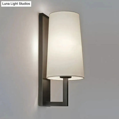 Modern Black and White Fabric Wall Lamp Bedroom