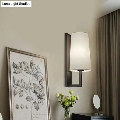 Modern Black and White Fabric Wall Lamp Bedroom