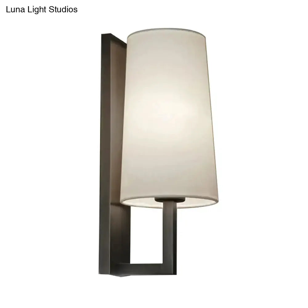 Modern Black and White Fabric Wall Lamp Bedroom
