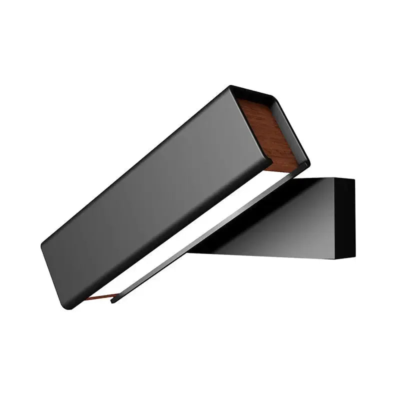 Modern Black Wood Rotatable Led Sconce Lamp