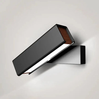 Modern Black Wood Rotatable Led Sconce Lamp