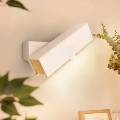 Modern Black Wood Rotatable Led Sconce Lamp