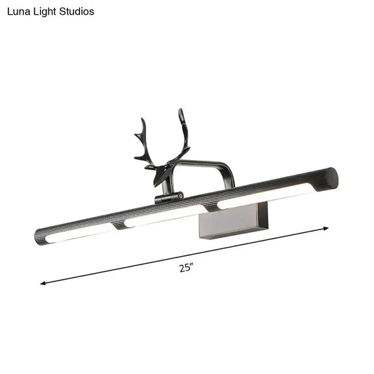 Modern black antler accent LED wall lamp vanity light 25in Decorbites on Tampa Home & Garden Store