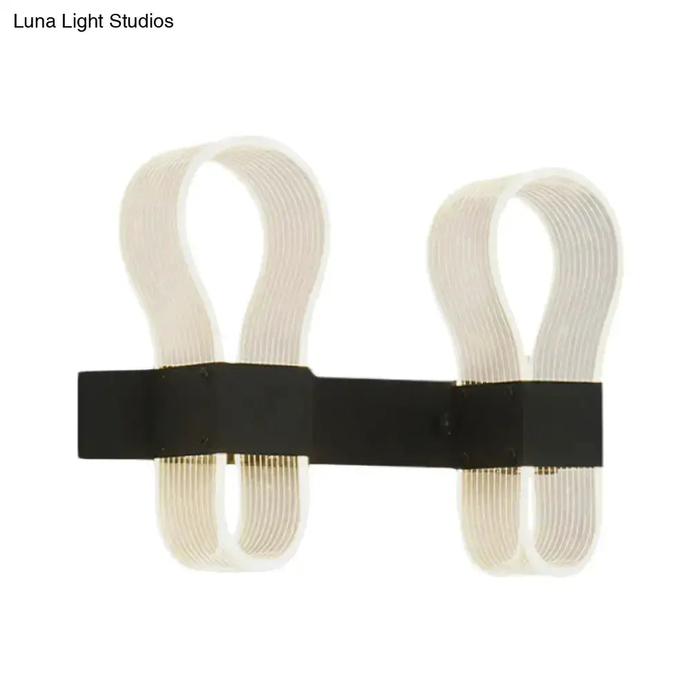 Modern Black Arc Ring Sconce Wall Lamp Led Light