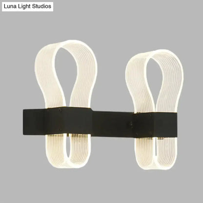 Modern Black Arc Ring Sconce Wall Lamp Led Light