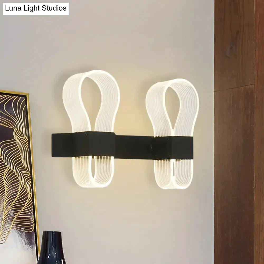Modern Black Arc Ring Sconce Wall Lamp Led Light
