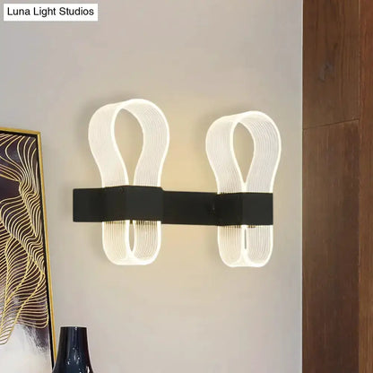 Modern Black Arc Ring Sconce Wall Lamp Led Light