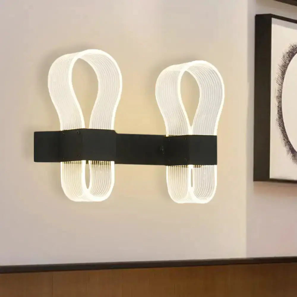 Modern Black Arc Ring Sconce Wall Lamp Led Light