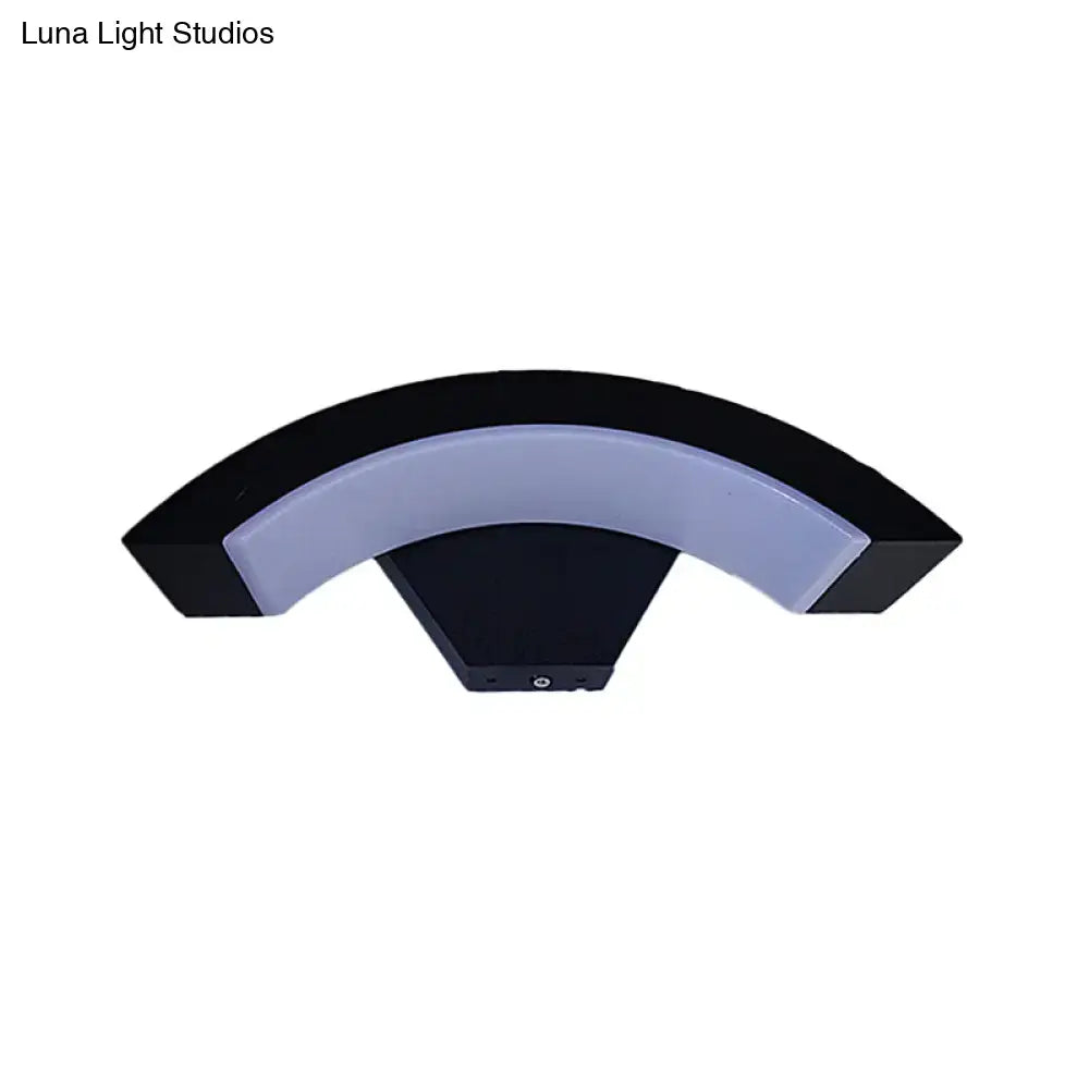 Black Arc Wall Sconce with curved black frame and gray inner shade by Decorbites on Tampa Home & Garden Store