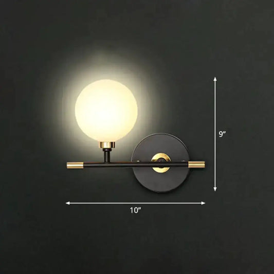Modern black brass glass ball bedside sconce Decorbites wall lamp on Tampa Home & Garden Store