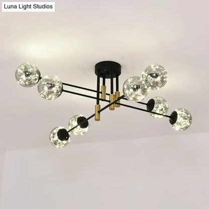 Black Brass Ball Light by Decorbites with 8 glass globe bulbs ceiling mount on Tampa Home & Garden Store