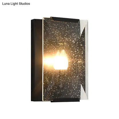 Modern Black and Brass Bedroom Speckled Sconce
