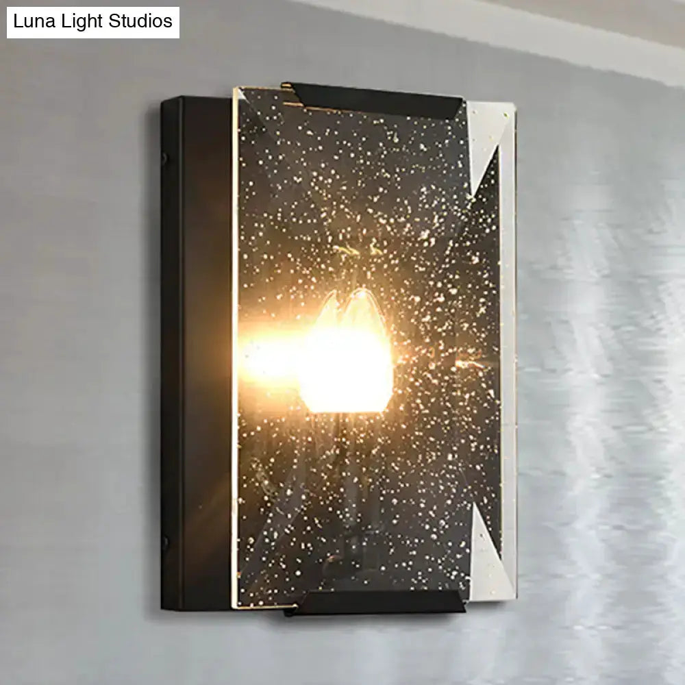 Modern Black and Brass Bedroom Speckled Sconce