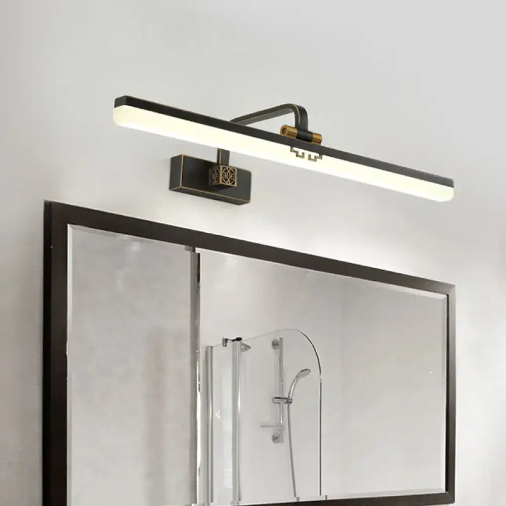 Decorbites black brass linear vanity light with adjustable arm wall-mount bar on Tampa Home & Garden Store