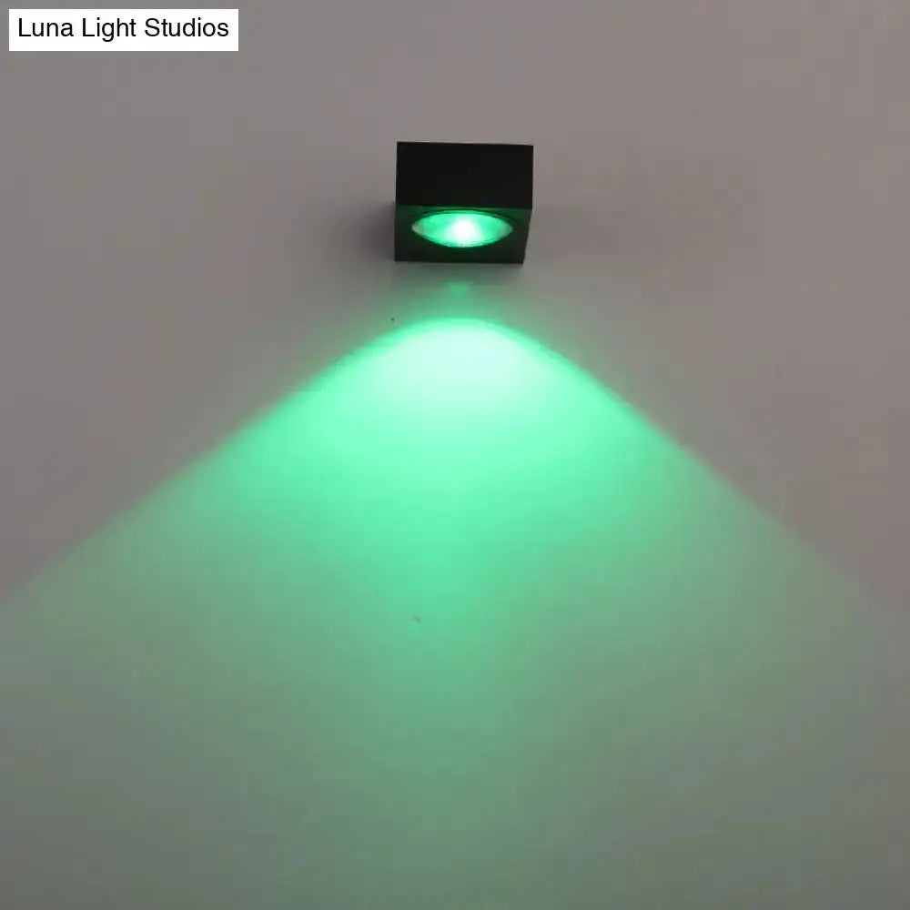 Modern black and brushed-silver RGB wall light casting green glow for corridor LED on Tampa Home & Garden Store