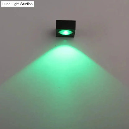 Modern black and brushed-silver RGB wall light casting green glow for corridor LED on Tampa Home & Garden Store
