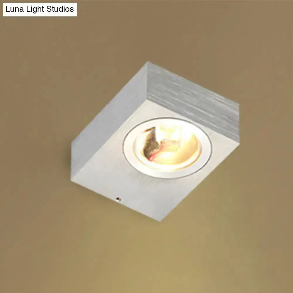 Decorbites cube wall light in black and brushed silver, RGB LED corridor fixture on Tampa Home & Garden Store