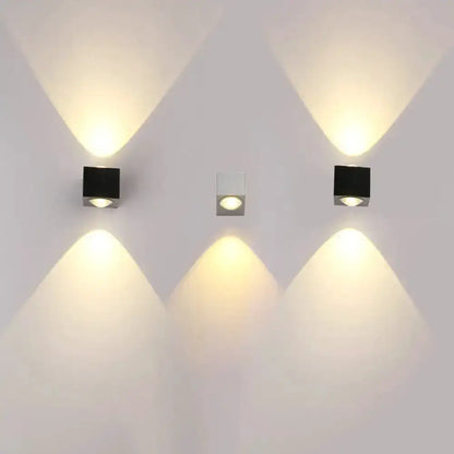 Decorbites rgb wall light trio in black and brushed silver for corridor LED on Tampa Home & Garden Store
