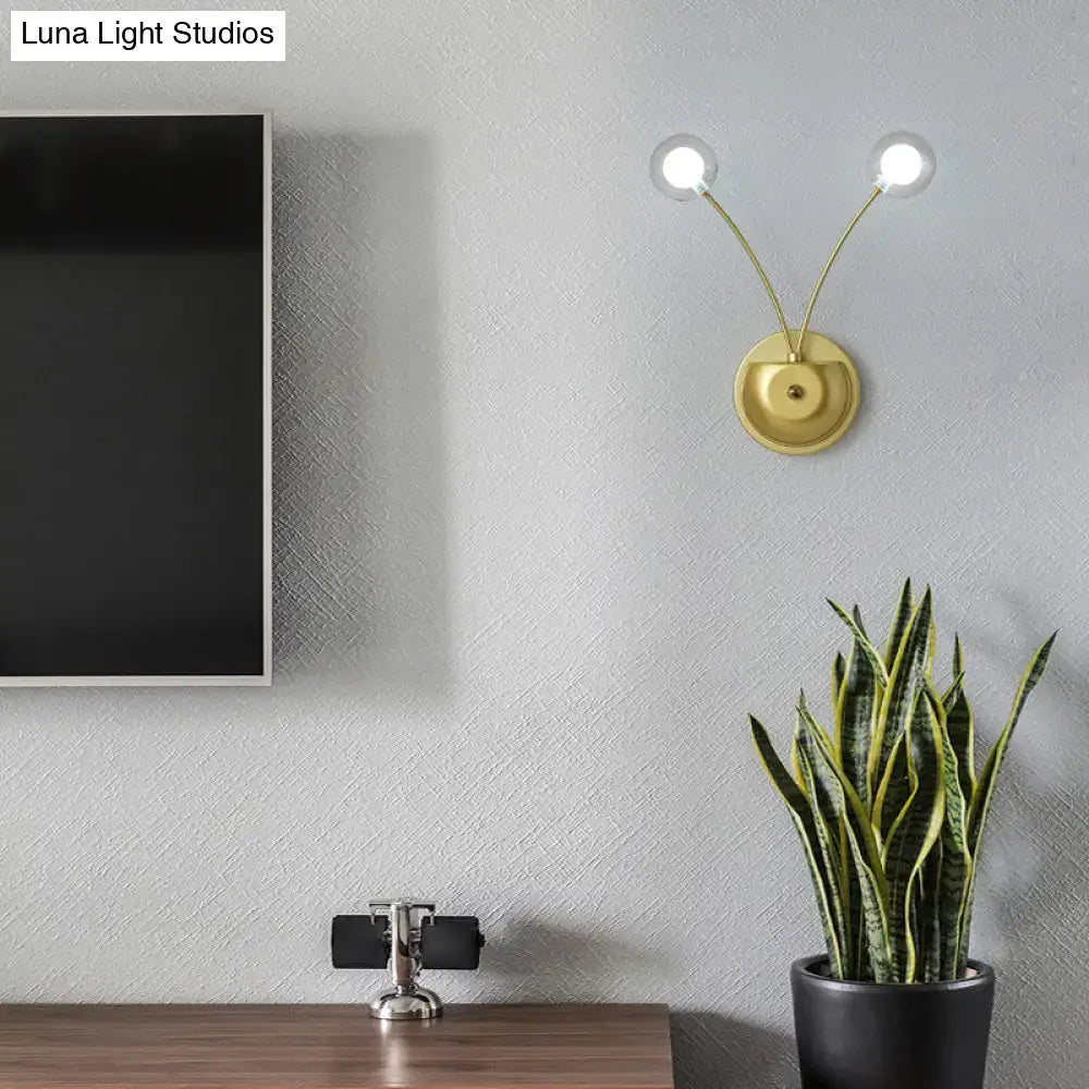 Black Iron Globe Sconce brass dual-arm wall light Decorbites on Tampa Home & Garden Store