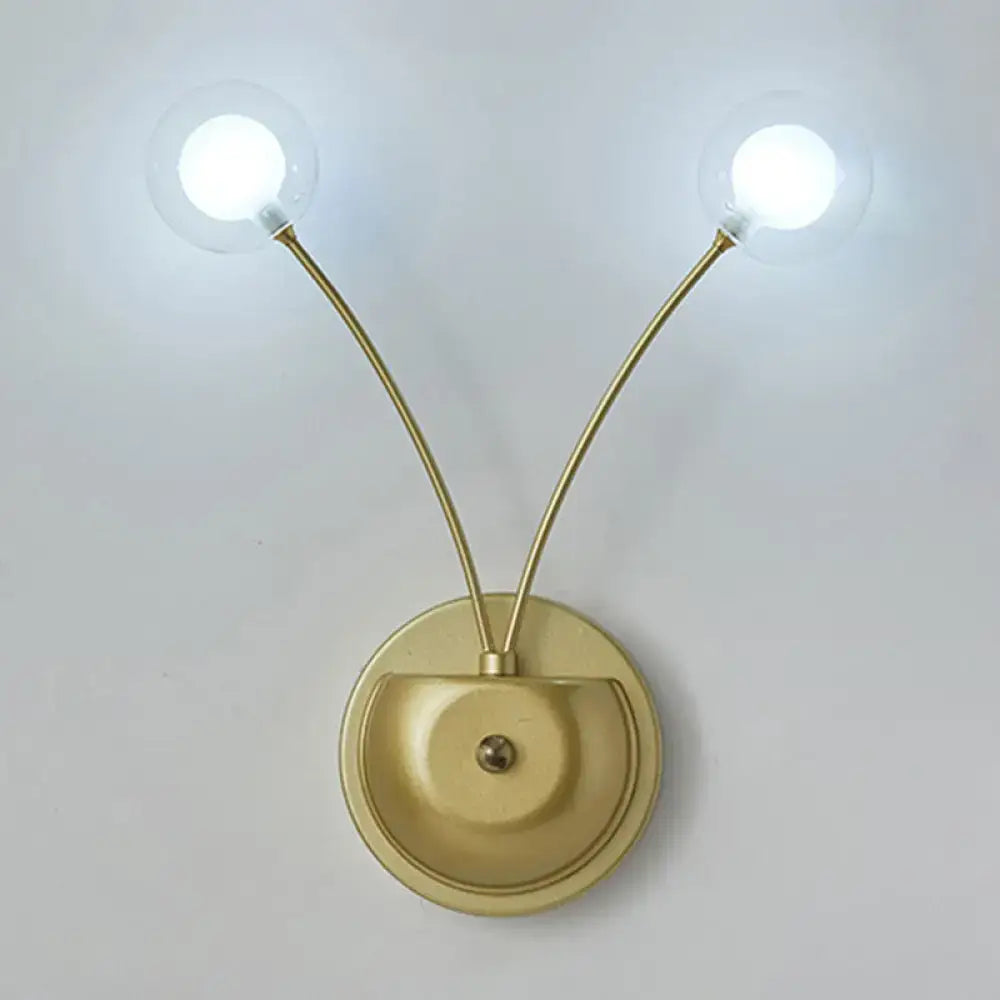 Black Iron Globe Sconce brass dual-armed two-bulb wall light decorative finish on Tampa Home & Garden Store