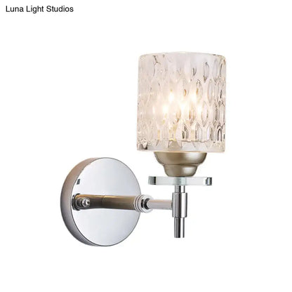 Black Chrome Dimpled Sconce Decorbites wall light with textured glass shade on Tampa Home & Garden Store