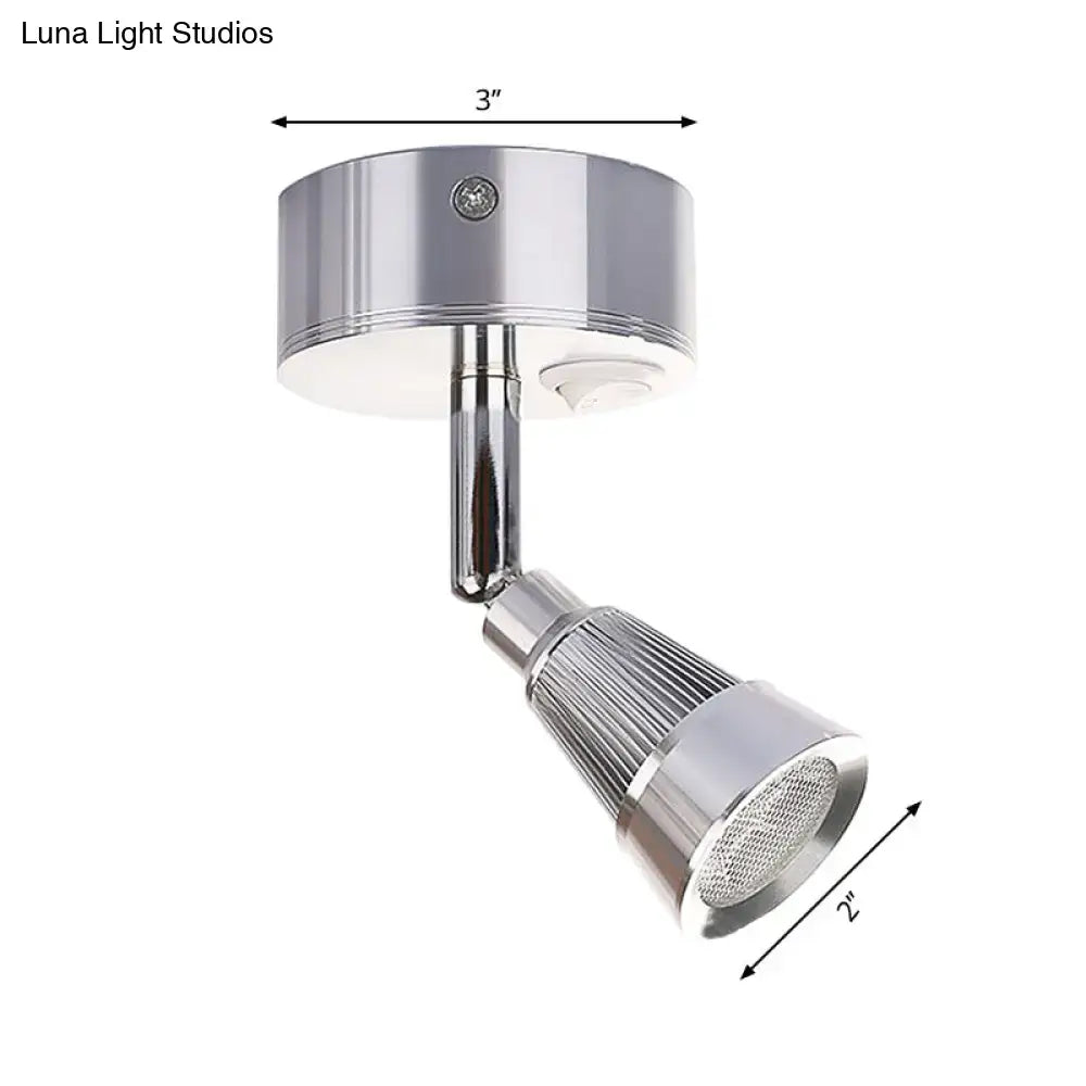 Black chrome rotatable spotlight sconce with adjustable head and 3-inch ceiling canopy on Tampa Home & Garden Store