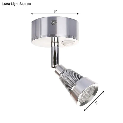 Black chrome rotatable spotlight sconce with adjustable head and 3-inch ceiling canopy on Tampa Home & Garden Store