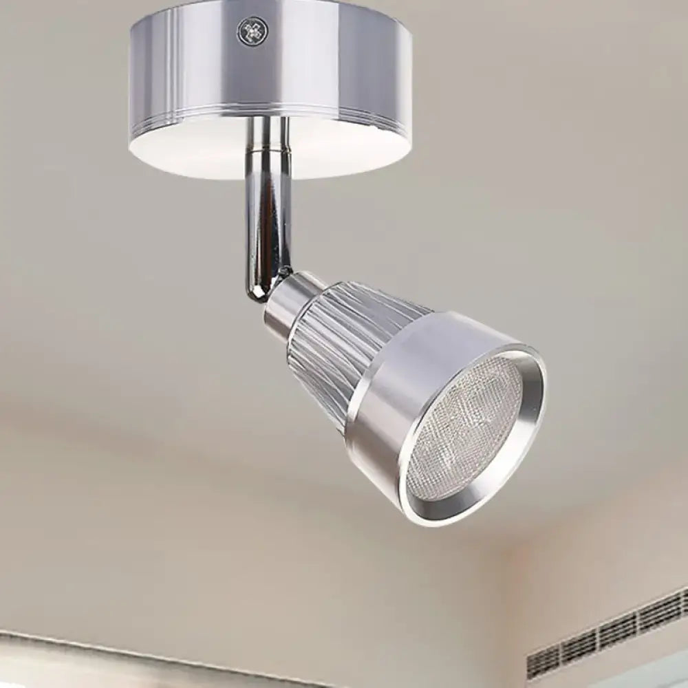 Black chrome rotatable sconce ceiling spotlight with ribbed cylindrical head on Tampa Home & Garden Store