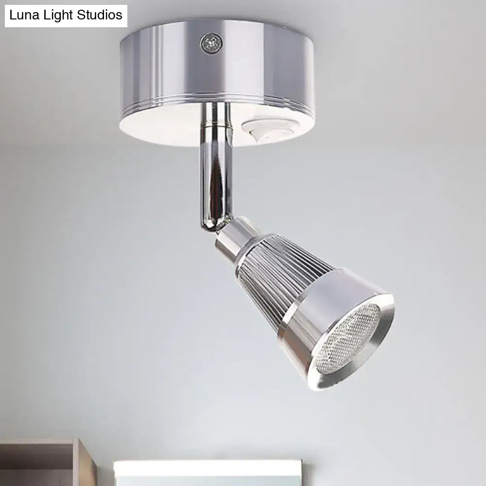 Black Chrome Rotatable Sconce ceiling spotlight with adjustable ribbed head by Decorbites on Tampa Home & Garden Store