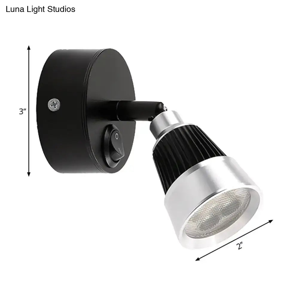 Black Chrome Rotatable Sconce by Decorbites, wall-mounted with 2-inch lamp head on Tampa Home & Garden Store