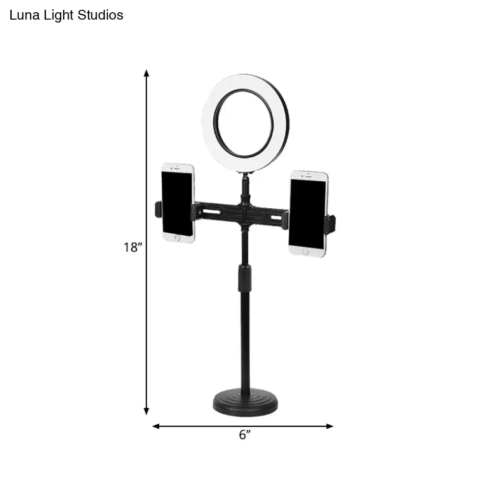 Decorbites Black USB Wall Light with ring light and dual phone mounts on stand on Tampa Home & Garden Store