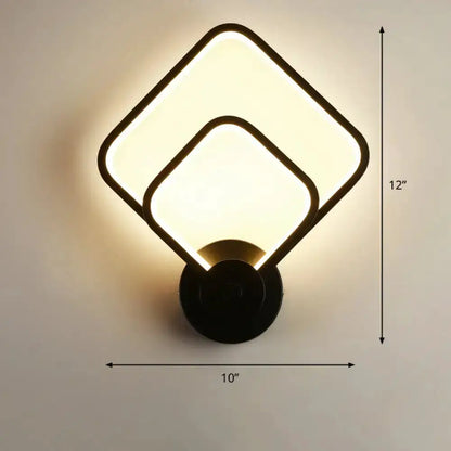 Modern Black Circular LED Bedroom Wall Sconce