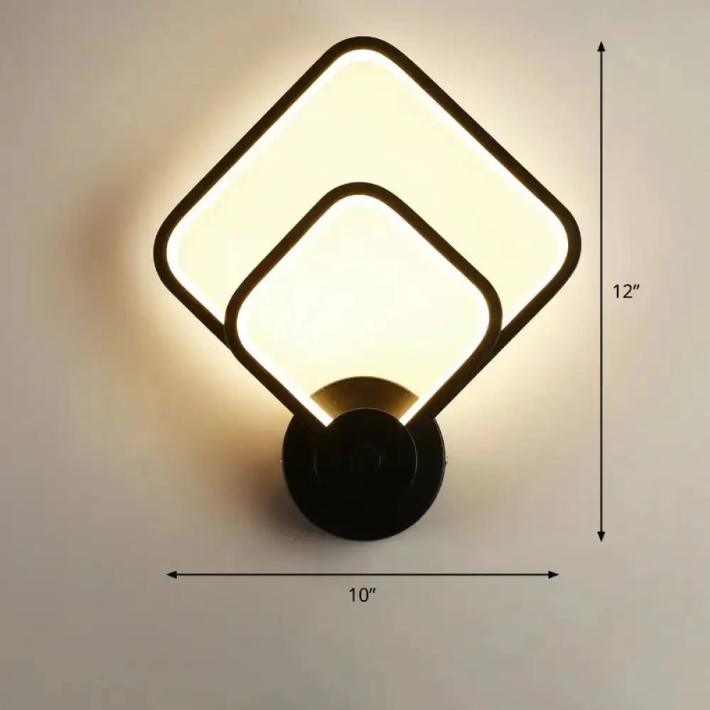 Modern Black Circular LED Bedroom Wall Sconce