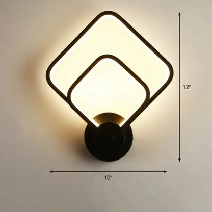 Modern Black Circular LED Bedroom Wall Sconce