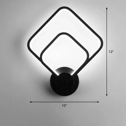 Modern Black Circular LED Bedroom Wall Sconce