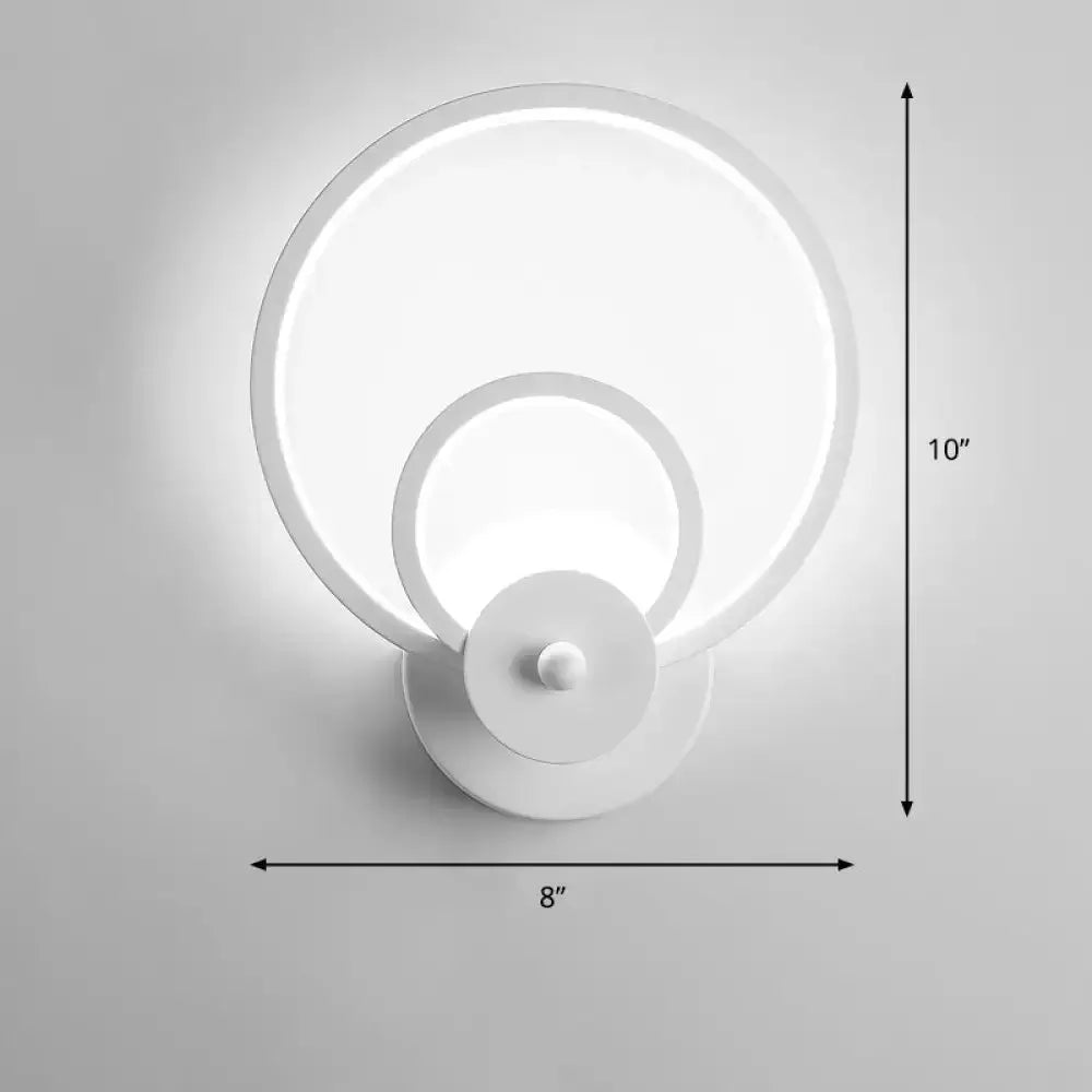 Modern Black Circular LED Bedroom Wall Sconce
