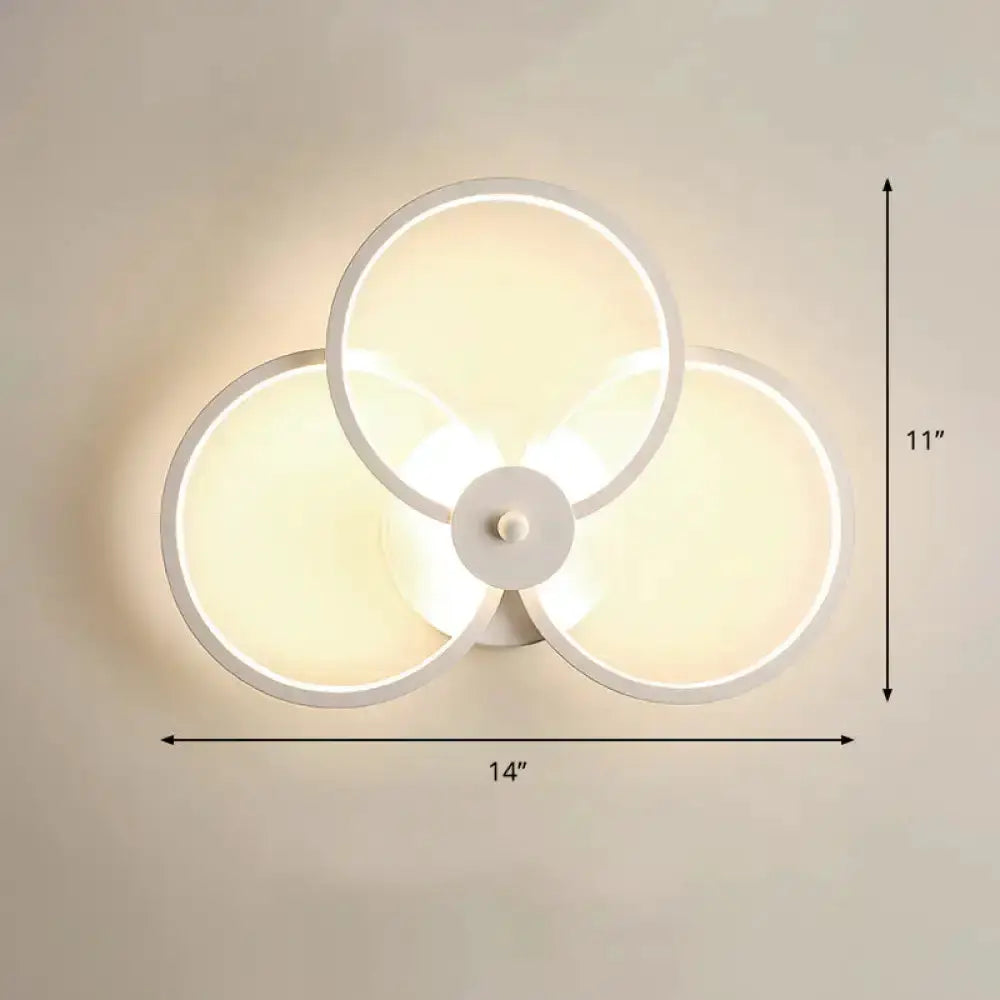Modern Black Circular LED Bedroom Wall Sconce