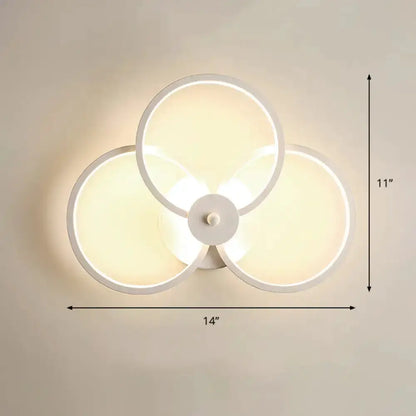Modern Black Circular LED Bedroom Wall Sconce