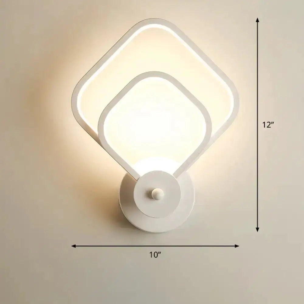 Modern Black Circular LED Bedroom Wall Sconce