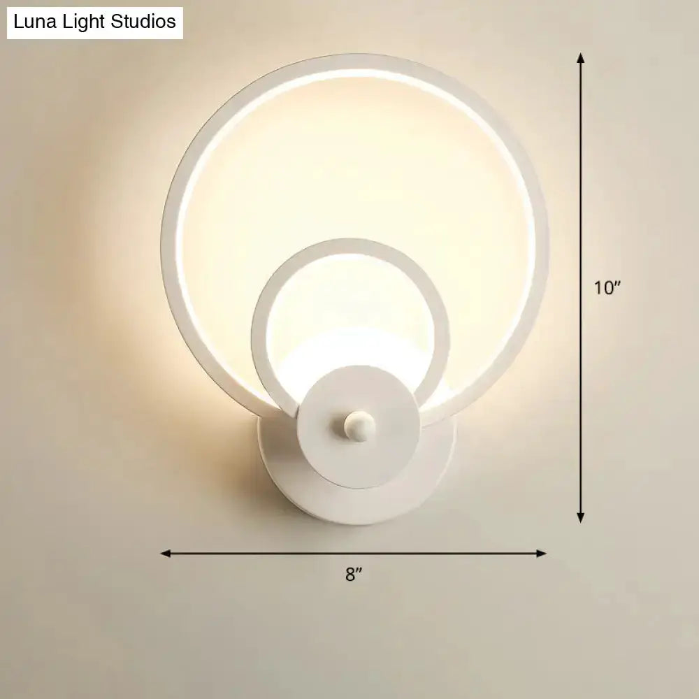Modern Black Circular LED Bedroom Wall Sconce