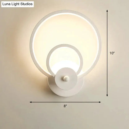 Modern Black Circular LED Bedroom Wall Sconce