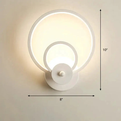 Modern Black Circular LED Bedroom Wall Sconce