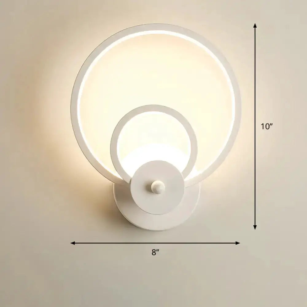 Modern Black Circular LED Bedroom Wall Sconce