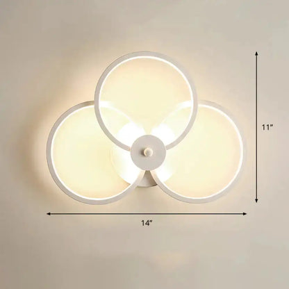 Modern Black Circular LED Bedroom Wall Sconce