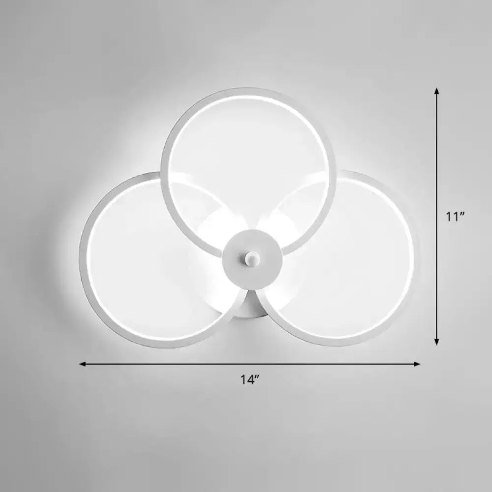 Modern Black Circular LED Bedroom Wall Sconce